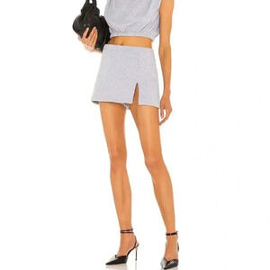 Amanda Uprichard Dale Skort Sweat Cotton Fleece in Heather Grey Small